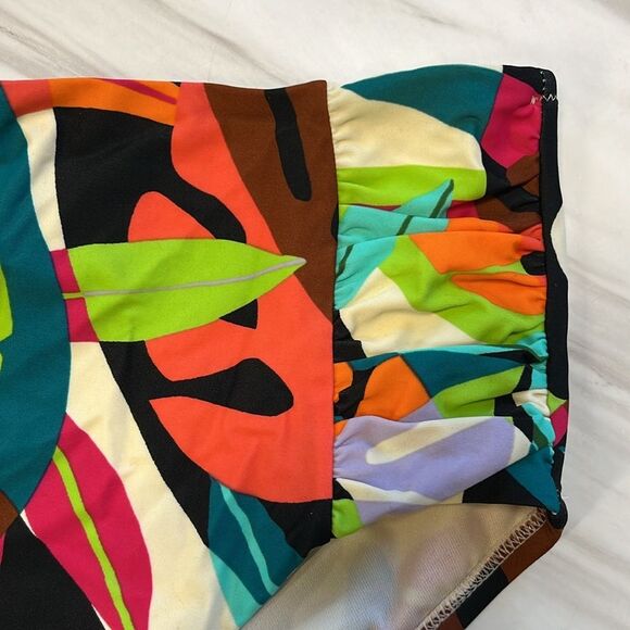 NWOT BAR III | Women's Tropical Dreams Side-Shirred High-Waist Bikini Bottoms - Picture 7 of 7